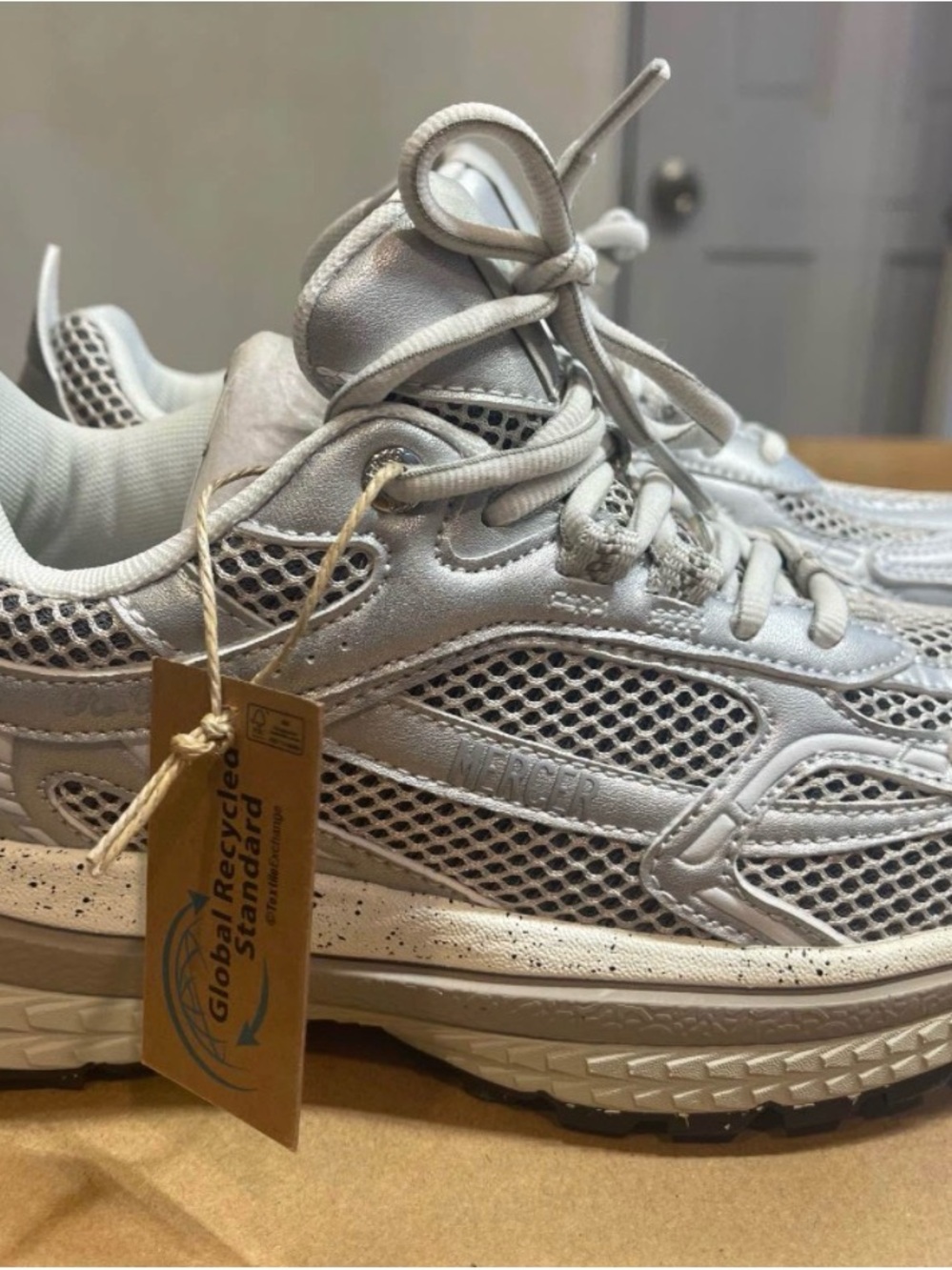 Children’s Silver Mesh Athletic Sneakers